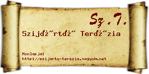 Szijártó Terézia névjegykártya